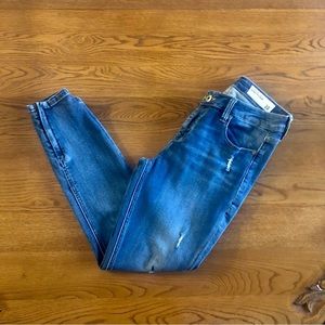 Pistola Tory Skinny Jeans Size 28 - Blue Distressed Denim with Ankle Zips